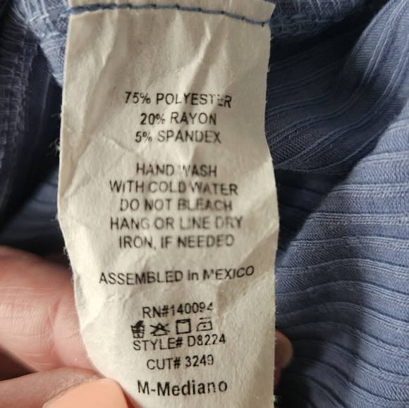 SEE YOU MONDAY Periwinkle Blue Ribbed Maxi Dress | SZ M - Picture 6 of 6